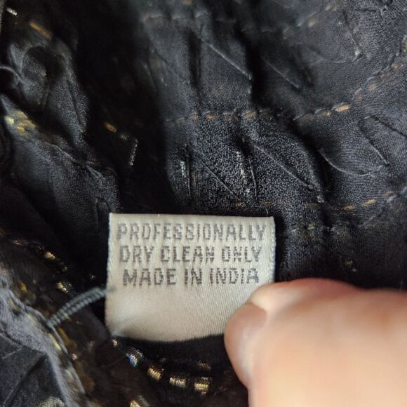 Parker NWT All Silk Hand Beaded Style Tunic/Dress-Art Deco-Black Gold-Flapper-S - Picture 14 of 15